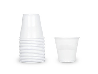 Glasses of white plastic