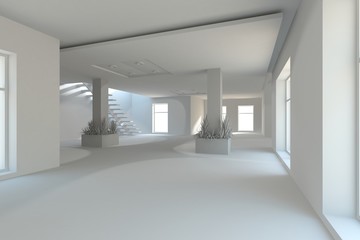 grey 3d interior design