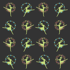 Stylish Vintage card with ballet dancers.