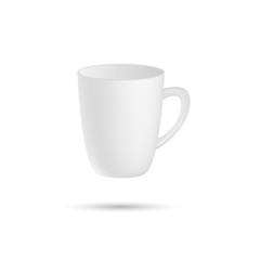 White cup on a white background