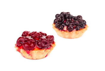 Cherry tart isolated