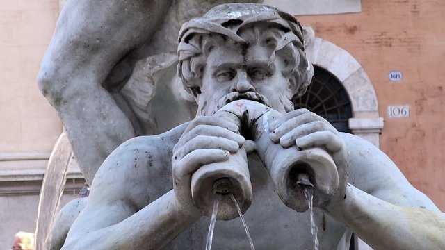 Triton of the Moor Fountain. Piazza Navona, Rome