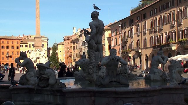 Moor Fountain (Fontana del Moro). Piazza Navona, Rome