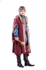 armed young cossack in national ukrainian dress isolated on