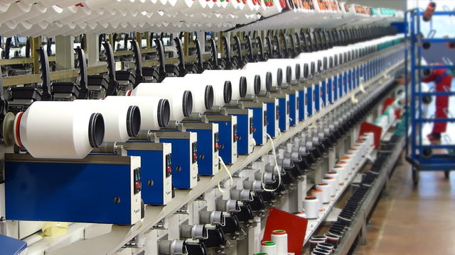 Textile industry, women working, two video clips