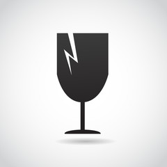 Broken glass vector icon.
