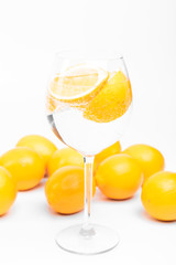lemon in glass