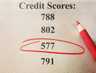 bad credit red circle