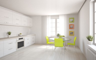 Fototapeta na wymiar white kitchen design