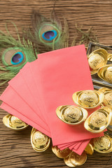 Chinese new year festival decorations, ang pow or red packet and