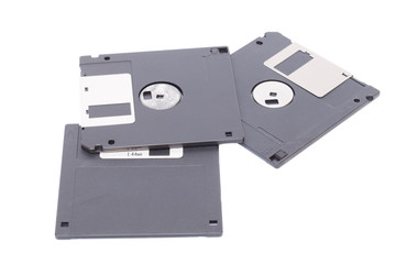 Obsolete diskette isolated on white blackground