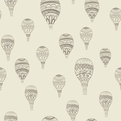Fototapeta premium Abstract seamless background with balloons hand-drawn