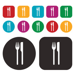 fork and spoon icon / utensils icon