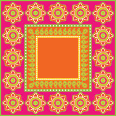 Colorful frame in ethnic style