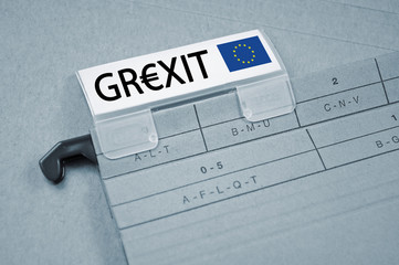 Ordner mit Grexit - obrazy, fototapety, plakaty