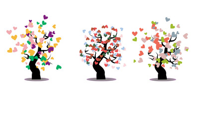 love heart tree valentine background