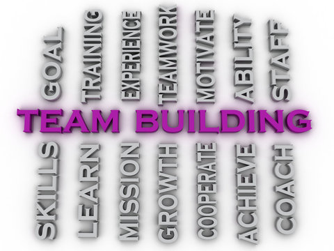 3d image team building  issues concept word cloud background