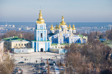 Fototapeta na wymiar Top view of St. Michael's Monastery in Kiev. Ukraine