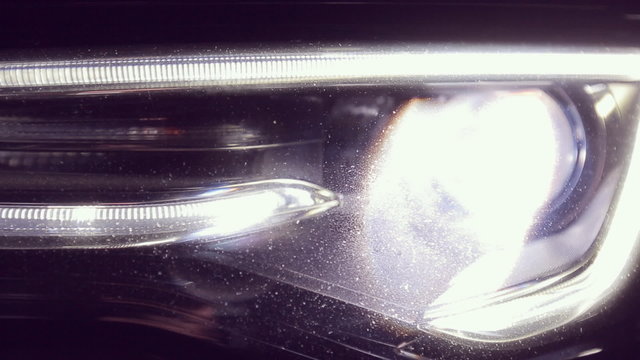 Close up of Audi A5 headlamps
