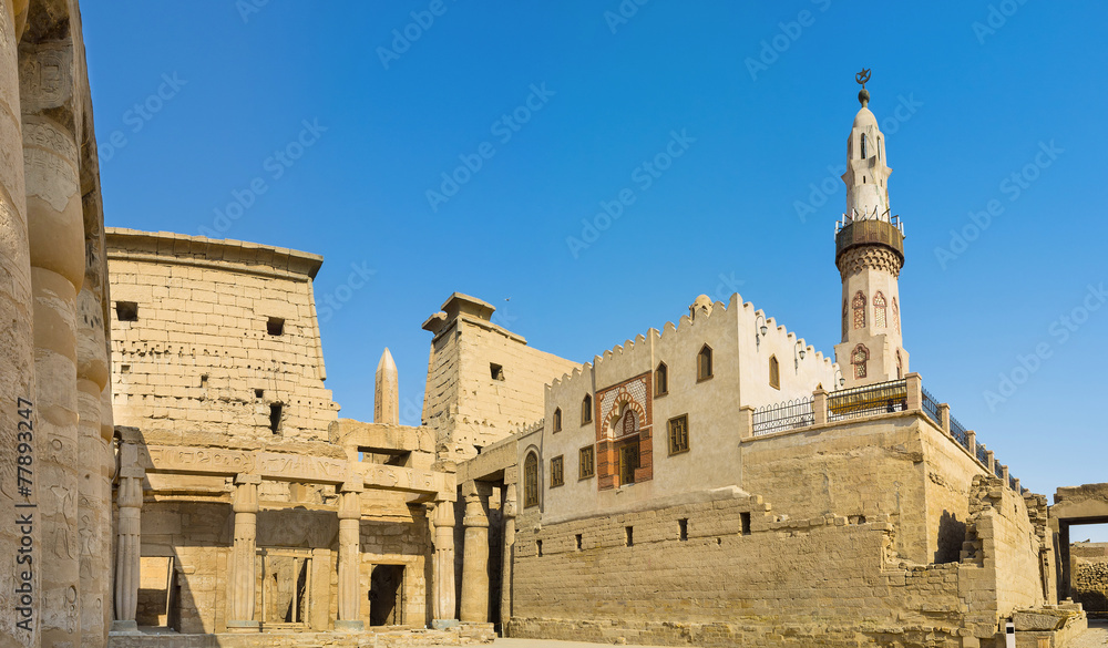 Poster Mosque of Abu Haggag and , Luxor Temple, Egypt