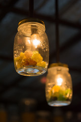 vintage lamp in restaurant