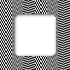 Abstract Black and White Herringbone Fabric Style Vector Frame