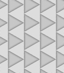 Abstract Striped Triangles Geometric Vector Seamless Pattern