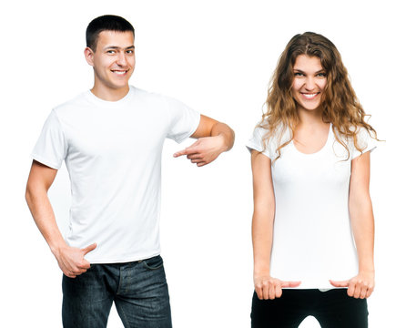 Teenagers With Blank White Shirt