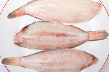 Raw sole fish