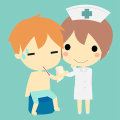 nurse and patient.