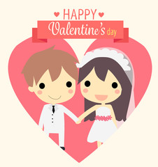 cute couple widding.vector