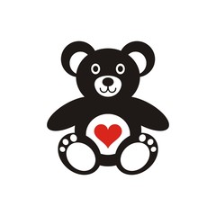 Teddy bear icon with heart