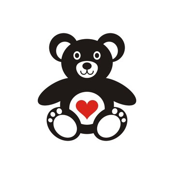 Teddy bear icon with heart