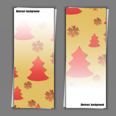 Set of banner templates with winter background.