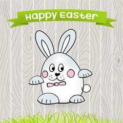 greeting card with Easter. Vector with hand-drawn Bunny and the
