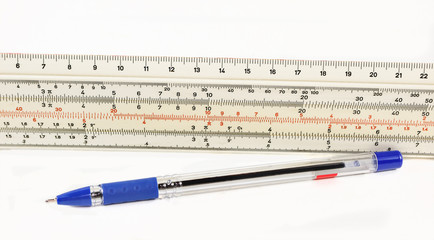 Ruler and pen
