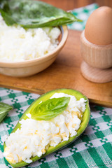 salad in avocado