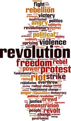 Revolution word cloud concept. Vector illustration