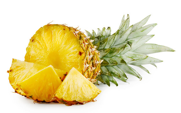 Juicy ripe sliced pineapple