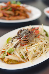 spicy papaya salad with crab