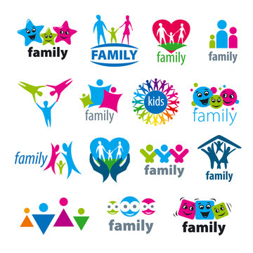 big set of vector logos family