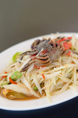 spicy papaya salad with crab