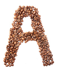 Coffee alphabet. Isolated on white background