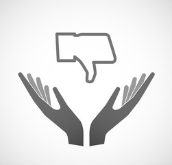 Two hands offering a thumb hand