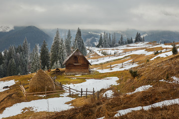 beautiful winter landscape in the mountains. Carpatians. Ukraine