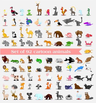 Супер набор из 92 мило мультфильм животных