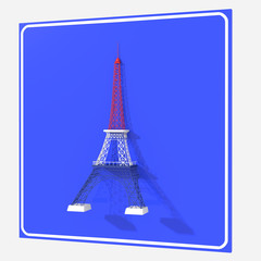 Segnale stradale con indicazione torre Eiffel