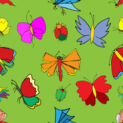Set of butterflies. Insects. Vector illustration.