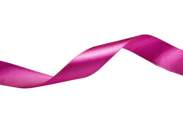 Violet ribbon and bow. Isolated on the white background