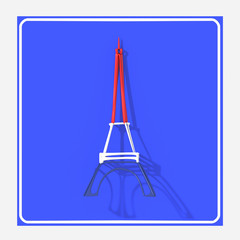 Segnale stradale con indicazione torre Eiffel